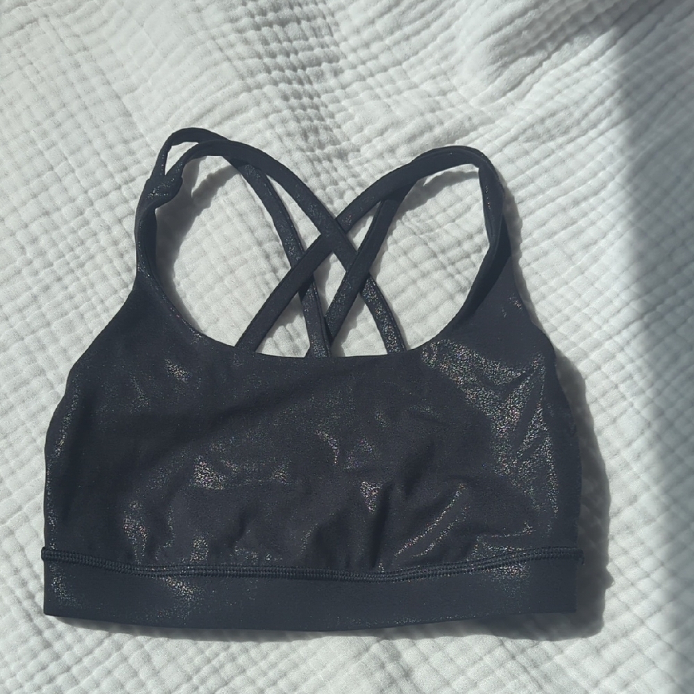 Lululemon Energy Bra Matte Shine Foil Black